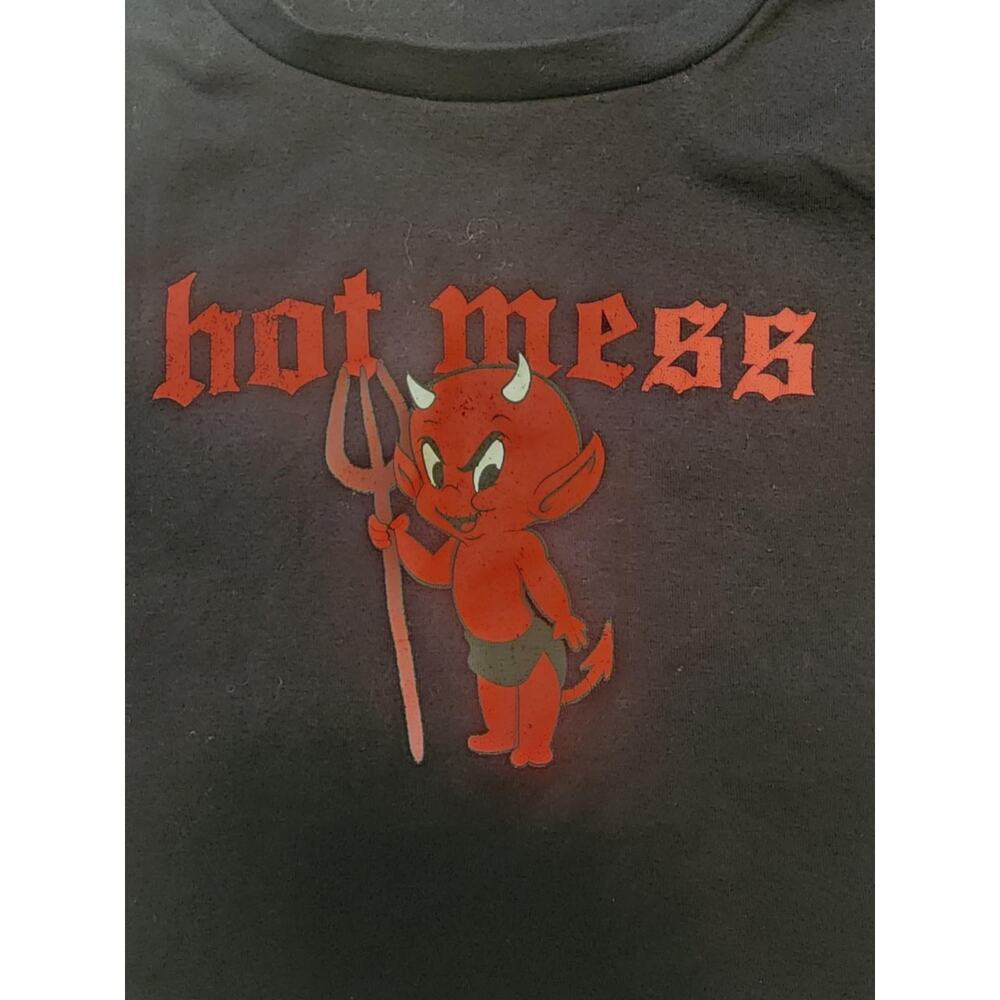 Garage Baby Tee/Crop Top XS, Hot Mess Devil - Picture 3 of 7